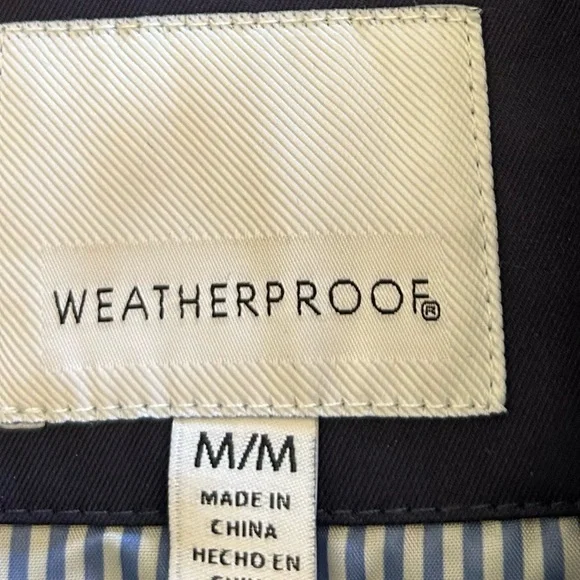 Weatherproof / NWT/ DOUBLE BREASTED TRENCH/ Classic Navy Blue/ Size M - Picture 11 of 15